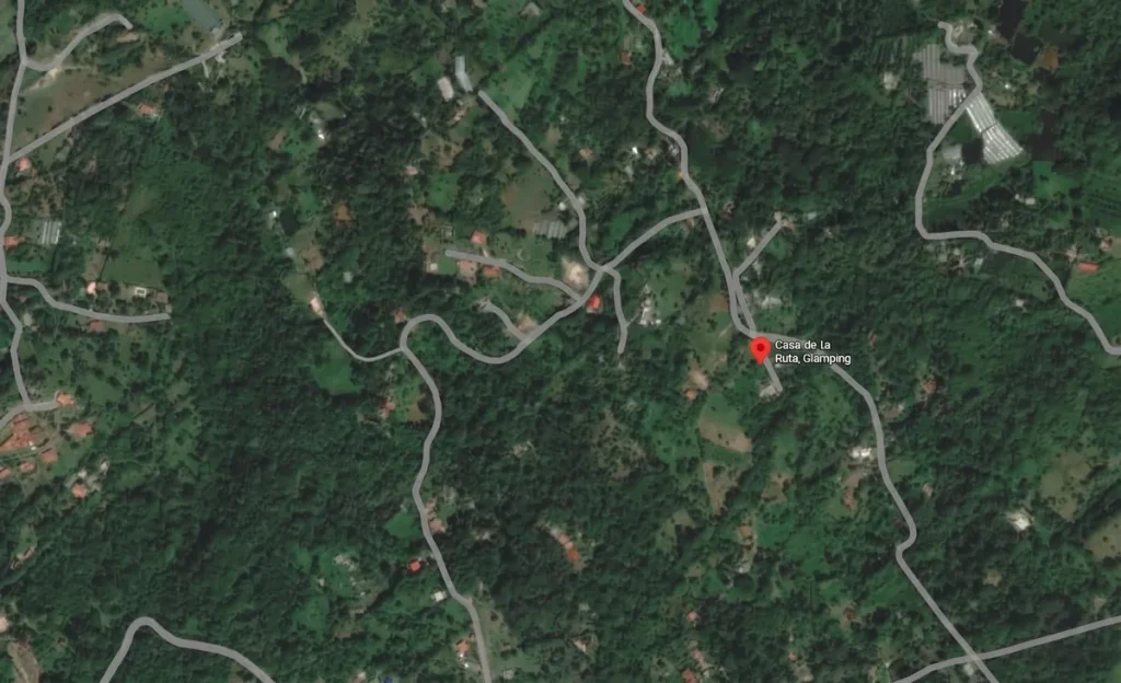 Mapa de ubicación de Casa de la Ruta en Zipacón. Glamping cerca a Bogota
